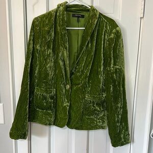 Daisy Fuentes velvet green blazer size 16